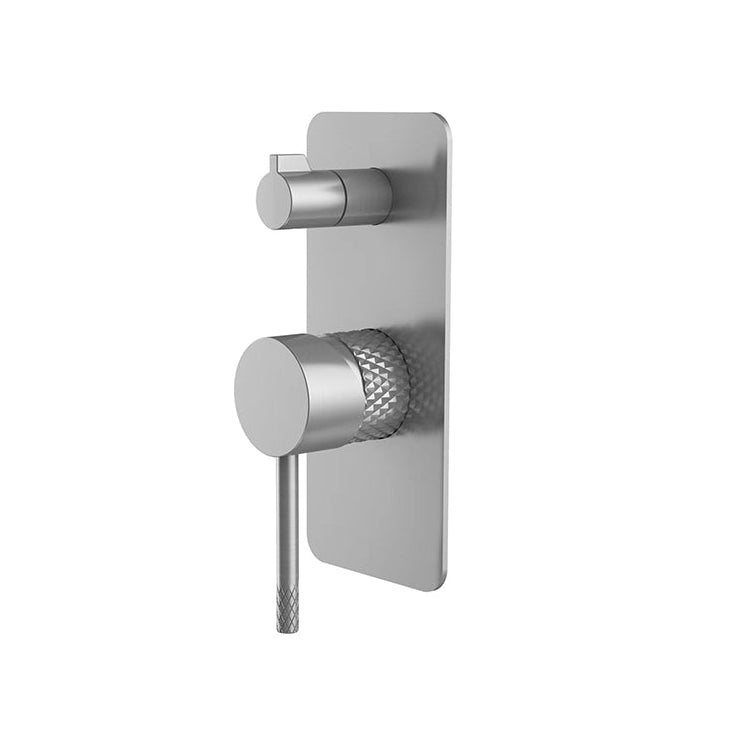 SM41D Cross Hatched Shower / Bath Mixer with Diverter (Square Backplate) - Various Colours