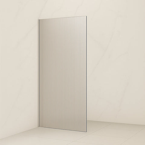 Fluted/Reeded Corner Walk In Shower Screen - Various Colours