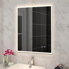 Rectangle Frameless Front Lit LED Bathroom Mirror Touch-on Switch - Various Sizes