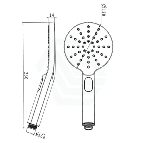 Round Shower Rail with 3 Mode Handheld Shower Set