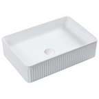 Trend Fluted Above Counter Ceramic Basin 503x340mm - Various Colours