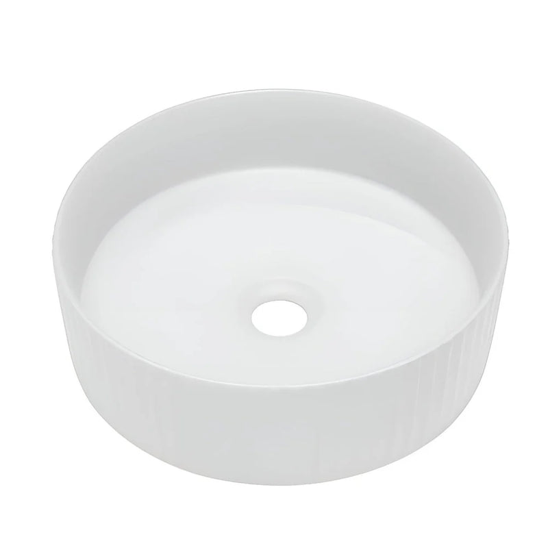 Bellevue Fluted Above Counter Ceramic Basin 360x360mm - Various Colours