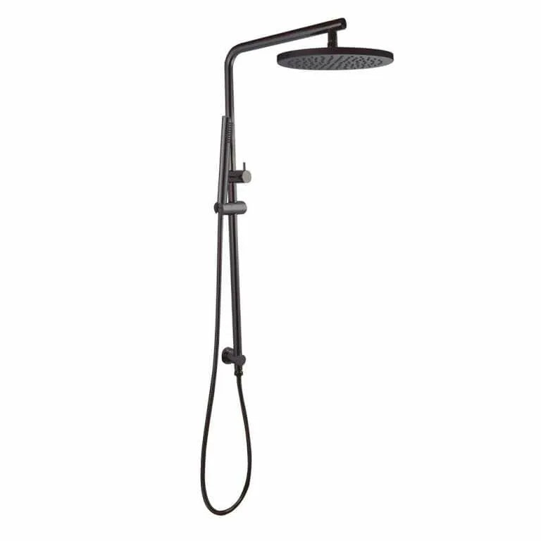 Round Dual Shower Rail with Slim Hand Shower - Various Colours