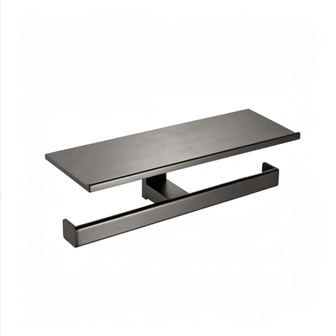 Toilet Roll Holder with Shelf - Various Colours