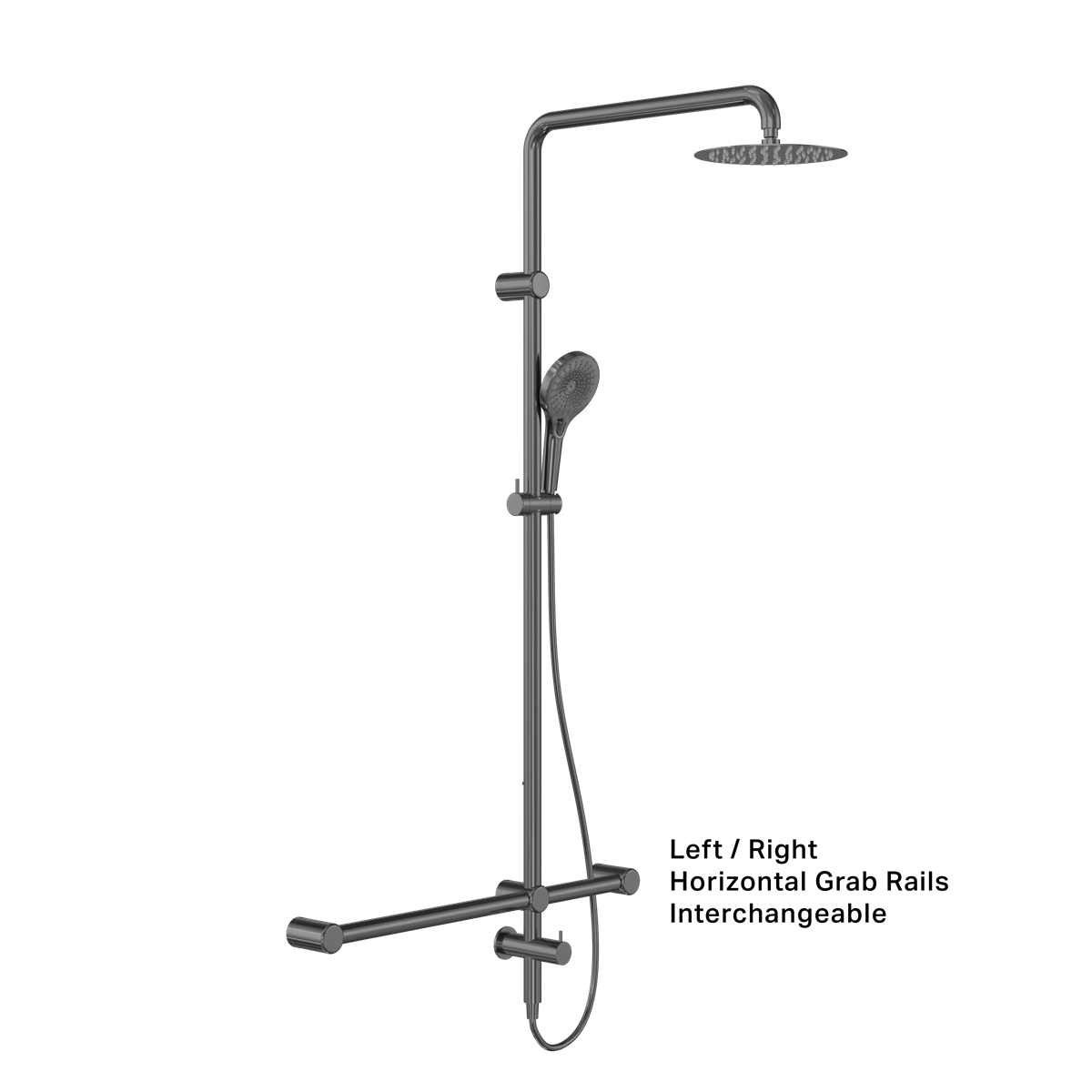 Nero Mecca Care 32mm T Bar Grab Rail Twin Shower - Various Colours