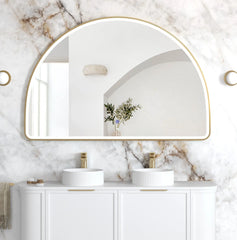 Half Moon LED Mirror 1200x800mm / 1500x1000mm - with Frame / Frameless