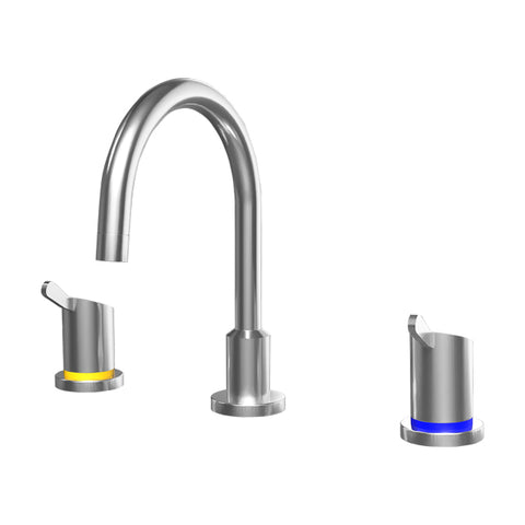 Gentec GPCAP0005 Zero Lead Stainless Steel 316 Hob Mounted 25mm handle Sink Set w/ Curved Swivel Spout