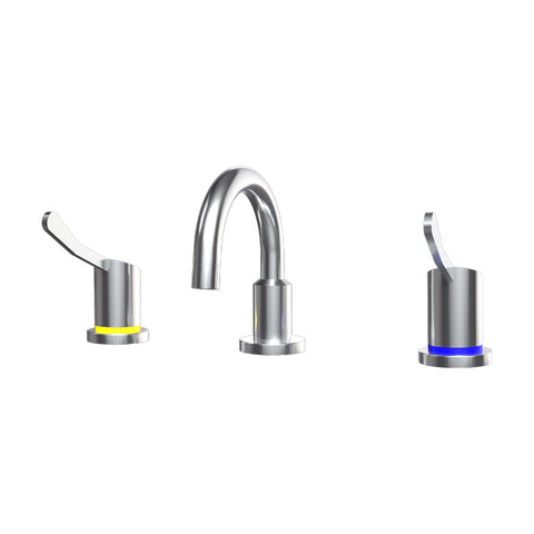 Gentec GPCL10001 Zero Lead Stainless Steel 316 Hob Mounted 100mm Lever Basin Set w/ Curved Fixed Spout