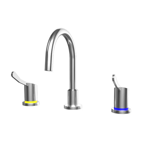 Gentec GPCL10005 Zero Lead Stainless Steel 316 Hob Mounted 100mm Lever Sink Set w/ Curved Swivel Spout