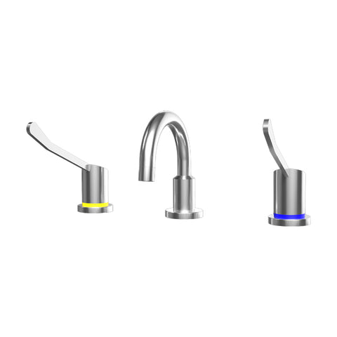 Gentec GPCL15001 Zero Lead Stainless Steel 316 Hob Mounted 150mm Lever Basin Set w/ Curved Fixed Spout