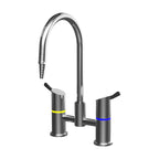 Gentec GPD140 Zero Lead Stainless Steel 316 Hob Mounted Laboratory Tap w/ Exposed Hot & Cold Mixer Swivel Gooseneck with Aerator