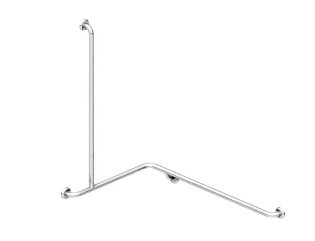 CARE 90° Corner Grab Rail 528x1000x600mm Left / Right Hand - Stainless Steel