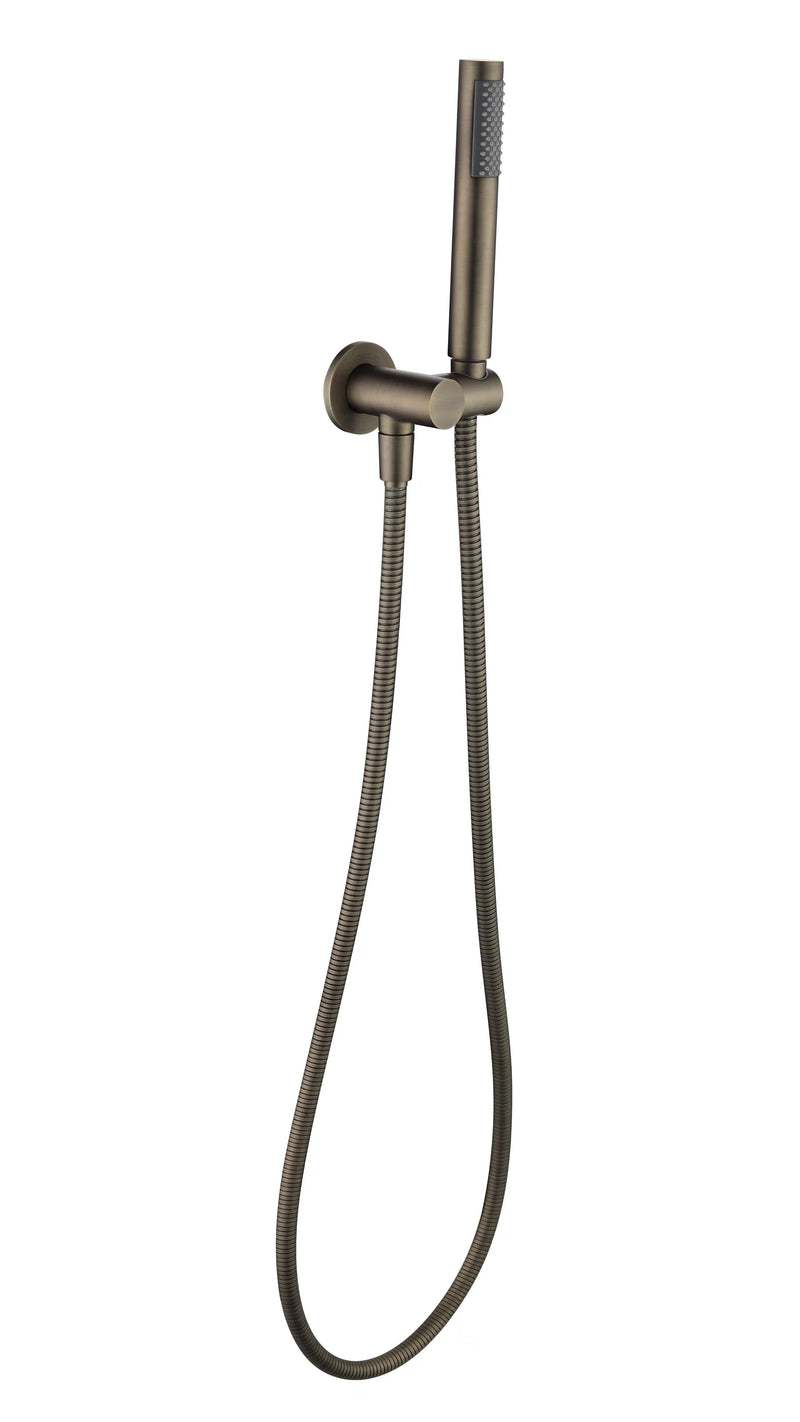 Round Slim Hand Shower On Holder - Various Colours