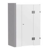 SS32 Semi Frameless Wall to Wall Hinged Door Shower Screen - Various Colours & Sizes