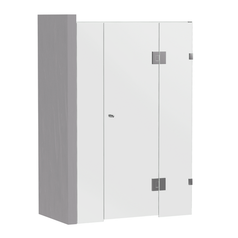 SS32 Semi Frameless Wall to Wall Hinged Door Shower Screen - Various Colours & Sizes