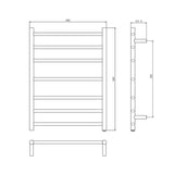 Round Heated Towel Ladder (7 Bars) 600 x 800mm - Various Colours