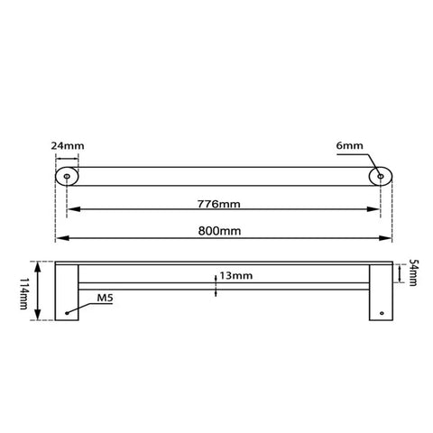 EMPIRE Double Towel Rail 600mm / 800mm - Various Colours