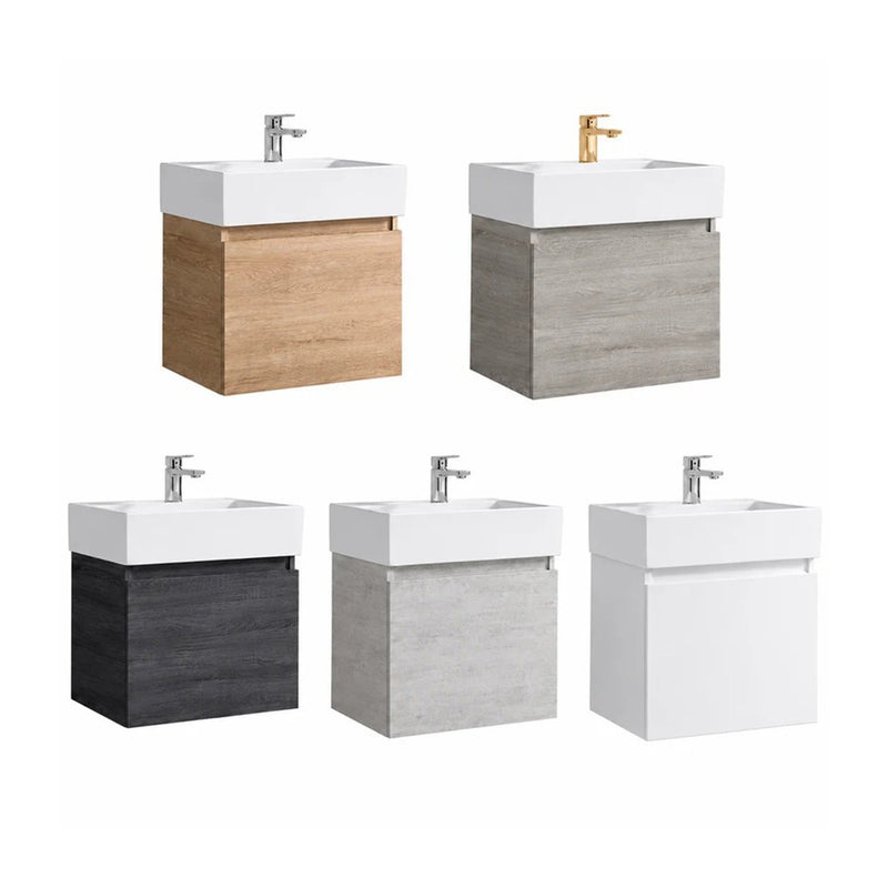 BV66WH Compact Fingerpull Wall Hung Vanity 480x350mm - Various Colours