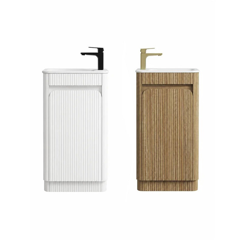 BV91 Compact Fluted Floor Mounted Ensuite Vanity 450x295mm - Various Colours