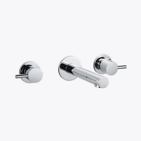 Quarter Turn Wall Laundry/Kitchen/Bath Tap Set with Fixed Spout - Chrome