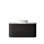 BV73 Curved Black Oak Wall Hung Vanity