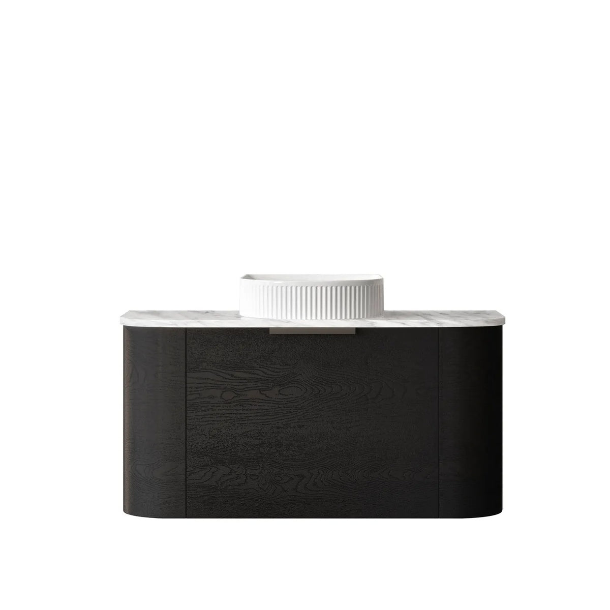BV73 Curved Black Oak Wall Hung Vanity - 600 / 750 / 900 / 1200 / 1500 / 1800mm