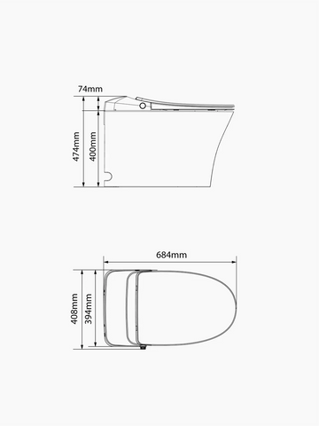 Inbuilt Cistern Tornado Flush Toilet Suite with Smart Remote Bidet Seat - White (4 Star)