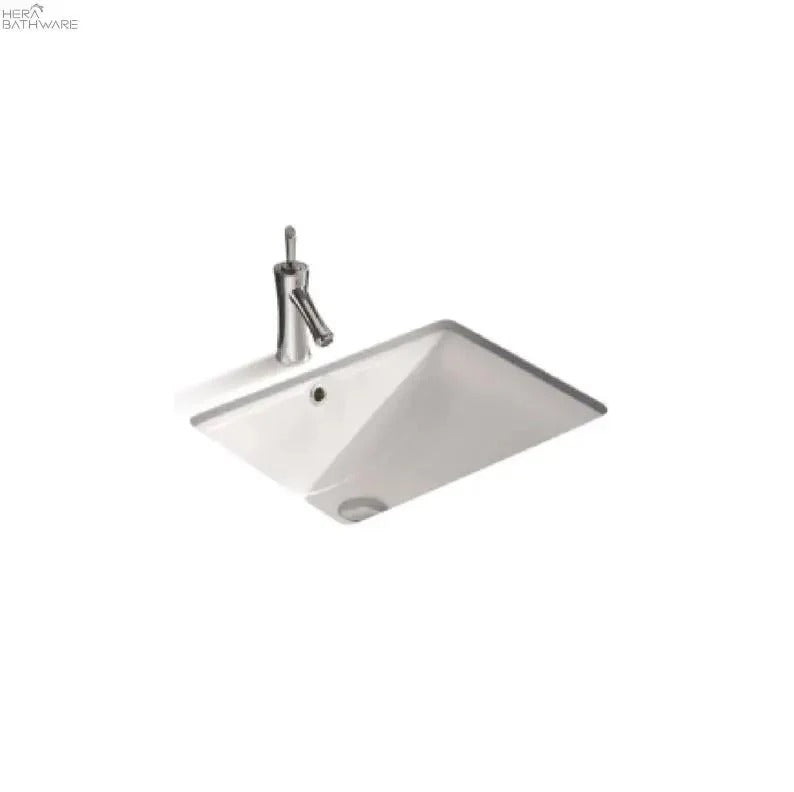 Tessa Rectangular Undermount Ceramic Basin 470 x 345 x 190mm - Gloss White