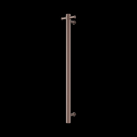Nero Mecca 240V Round Vertical Heated Towel Rail 40 x 900mm - Various Colours