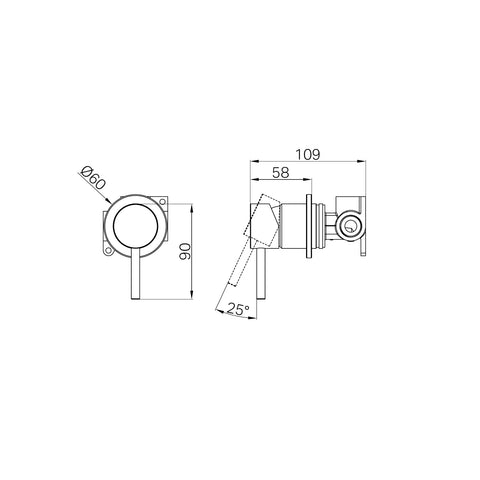 SM01-II Nero Round Shower / Bath Wall Mixer - Various Colours