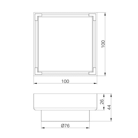 NERO 100mm Square Tile Insert Floor Waste 80mm Outlet - Various Colour