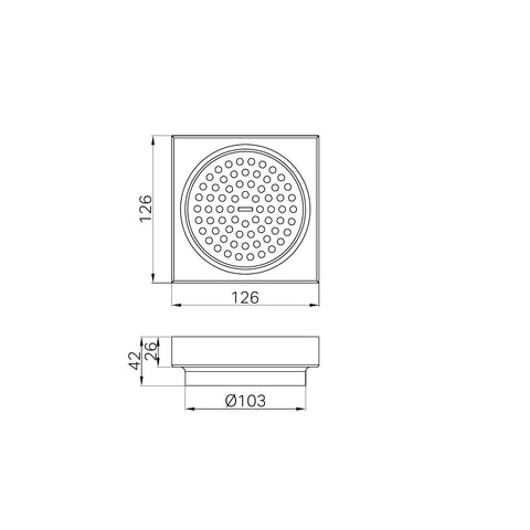 NERO 130mm Square Tile Insert Floor Waste 100mm Outlet - Various Colour