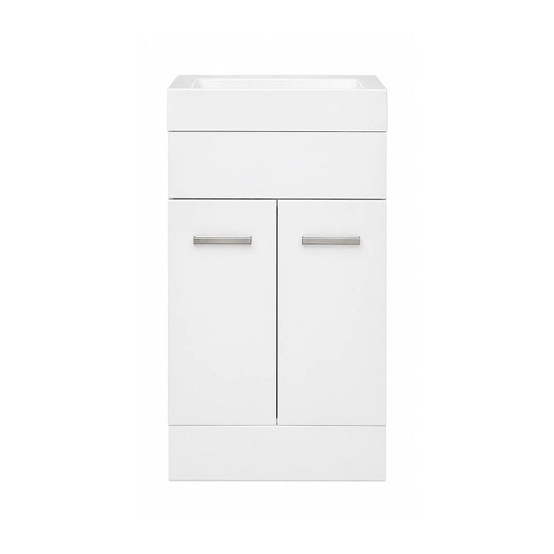 BV102 Compact Freestanding Vanity with handle 400x235mm - Gloss White