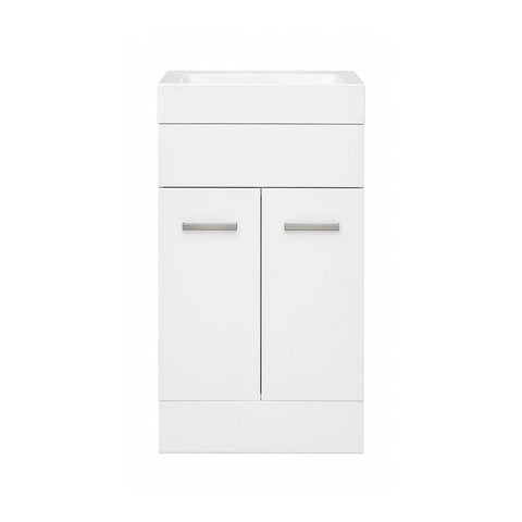 BV102 Compact Freestanding Vanity with handle 400x235mm - Gloss White