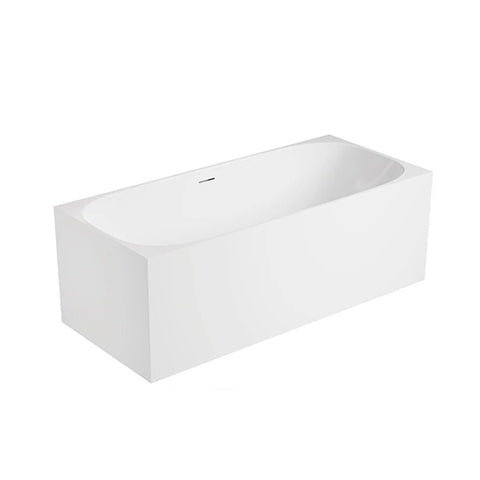 Corner Back to Wall Freestanding Bath with Overflow 1400 / 1500 / 1700mm - Gloss White