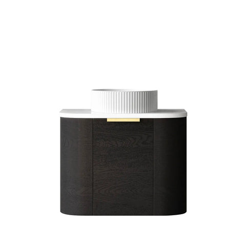 BV73 Curved Black Oak Wall Hung Vanity - 600 / 750 / 900 / 1200 / 1500 / 1800mm