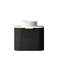 BV73 Curved Black Oak Wall Hung Vanity - 600 / 750 / 900 / 1200 / 1500 / 1800mm