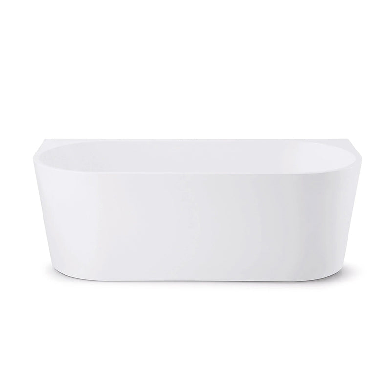 Milan Rectangle Back to Wall Freestanding Bath 1400mm / 1700mm - Gloss White