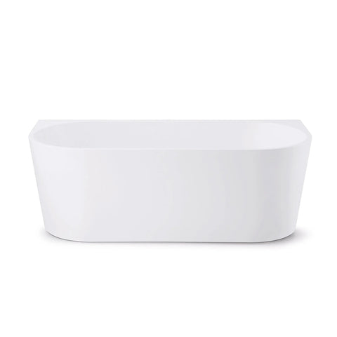Milan Rectangle Back to Wall Freestanding Bath 1400mm / 1700mm - Gloss White