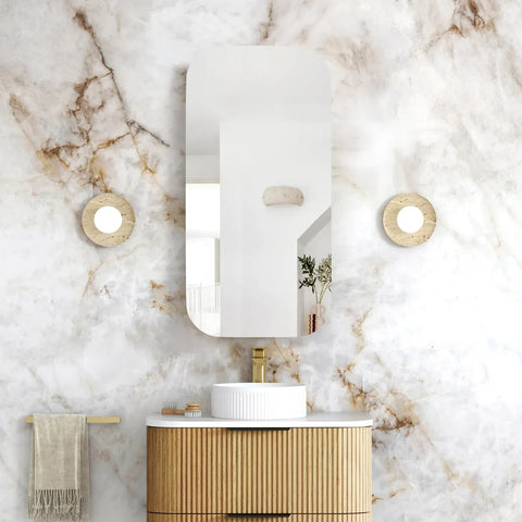 Soft Square Mirror Cabinet Pencil Edge 900/1200/1500/1800mm - Matte White / Natural Oak / Sable Walnut