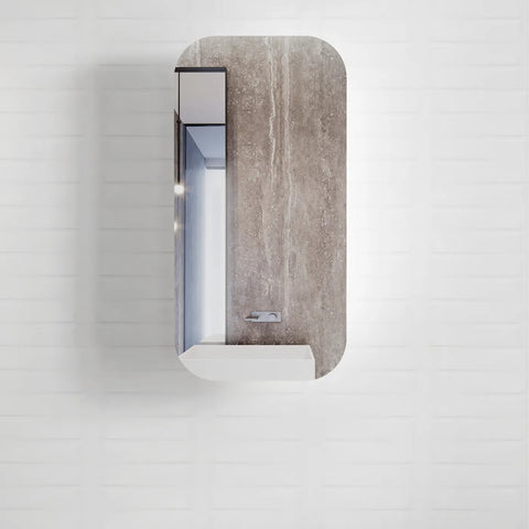 Soft Square Mirror Cabinet Pencil Edge 900/1200/1500/1800mm - Matte White / Natural Oak / Sable Walnut