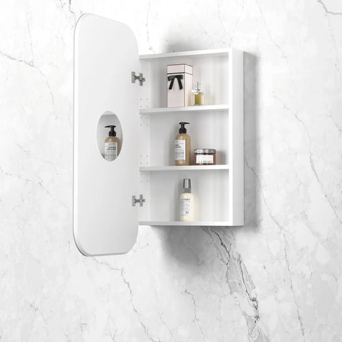 Soft Square Mirror Cabinet Pencil Edge 900/1200/1500/1800mm - Matte White / Natural Oak / Sable Walnut