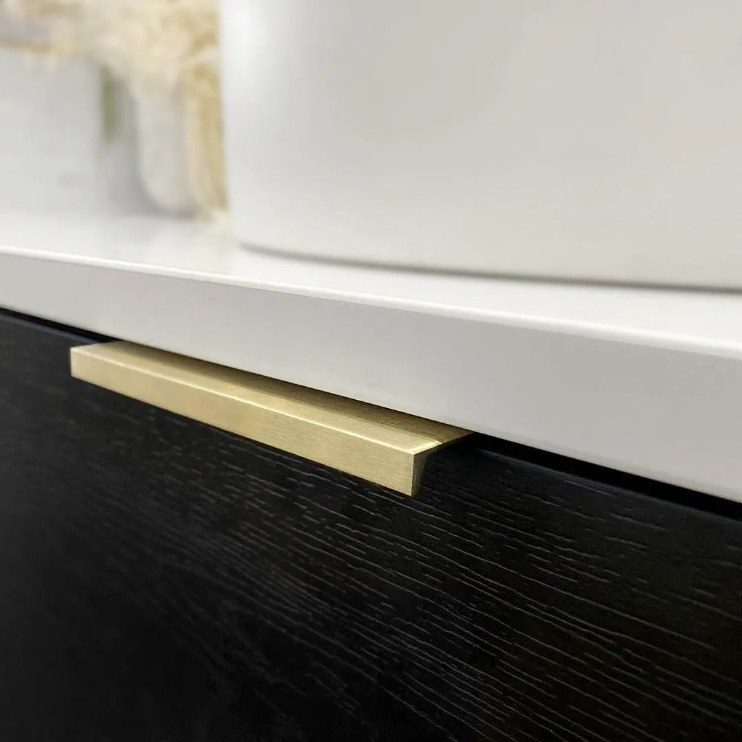 BV73 Curved Black Oak Wall Hung Vanity - 600 / 750 / 900 / 1200 / 1500 / 1800mm