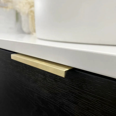BV73 Curved Black Oak Wall Hung Vanity - 600 / 750 / 900 / 1200 / 1500 / 1800mm