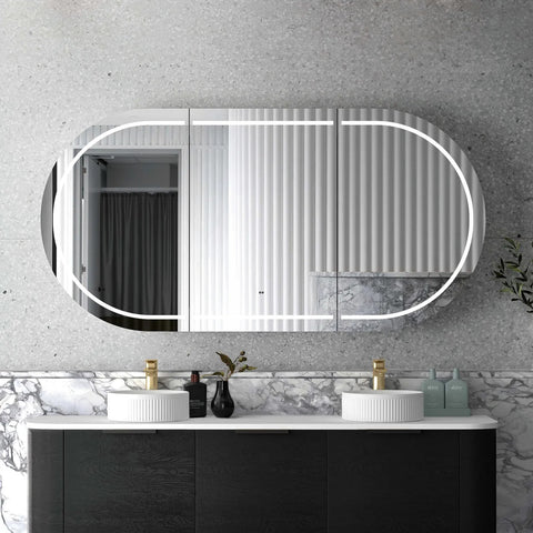 BV73 Curved Black Oak Wall Hung Vanity - 600 / 750 / 900 / 1200 / 1500 / 1800mm