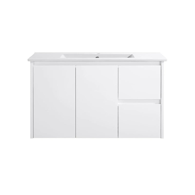 BV03WH Gloss White Fingerpull Wall Hung Vanity - 600 / 750 / 900 / 1200 / 1500 / 1800mm