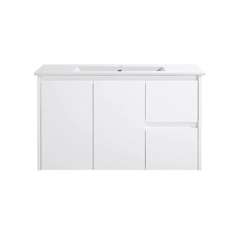 BV03WH Gloss White Fingerpull Wall Hung Vanity - 600 / 750 / 900 / 1200 / 1500 / 1800mm