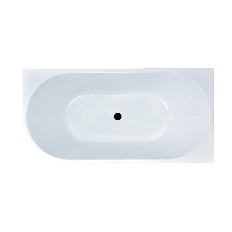 Florence Corner Right Hand Corner Back to Wall Fluted Bath 1500 /1700mm - Gloss White