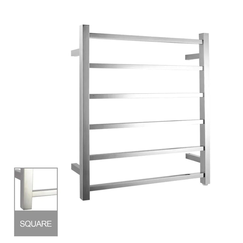 Square Heated Towel Ladder (6 Bars) 620 x 674mm - Various Colours