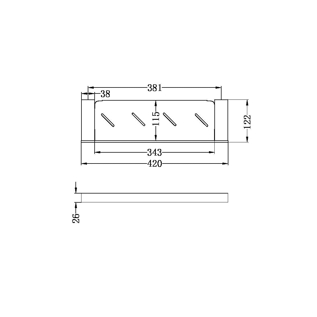 Nero Celia Metal Shelf - Chrome / Black / Brushed Nickel